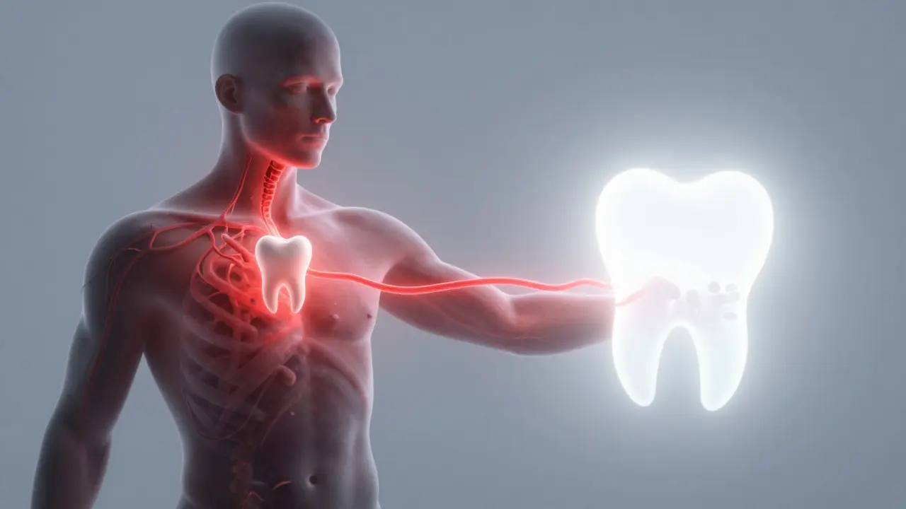 Infekce zubu je vytahována z těla do světla hojení