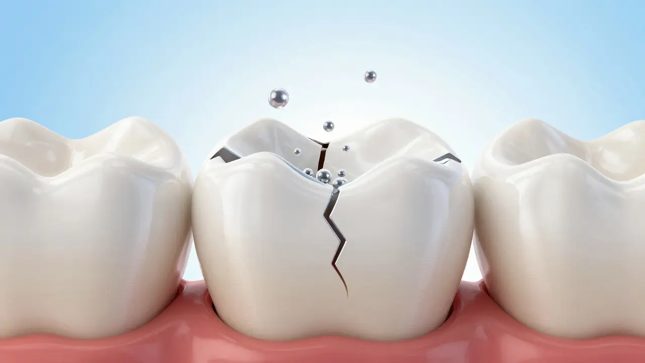 Mikroskopické částice hydroxyapatitu obnovují poškozenou sklovinu zubu