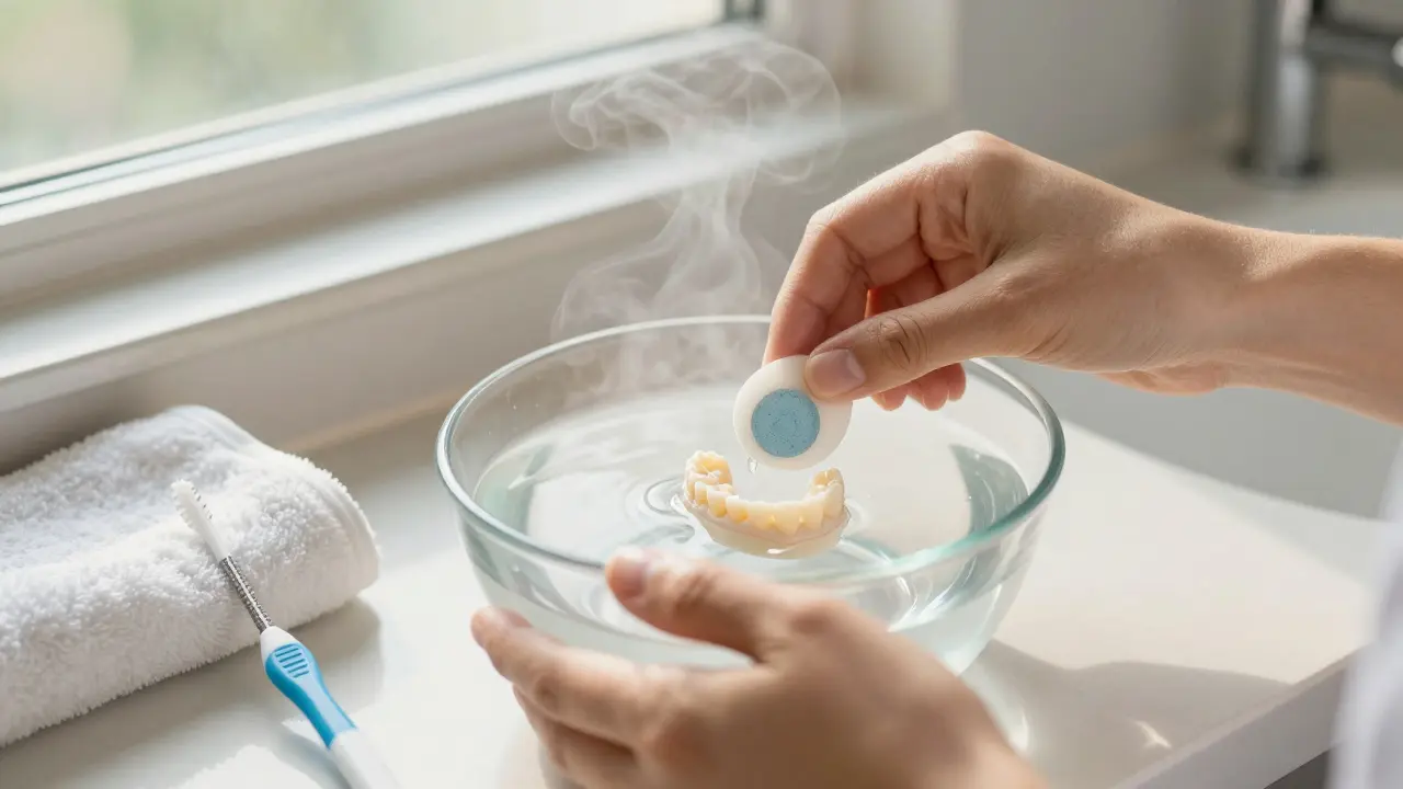 Jak odstranit lepidlo Corega z nasazovacích zubů bez poškození