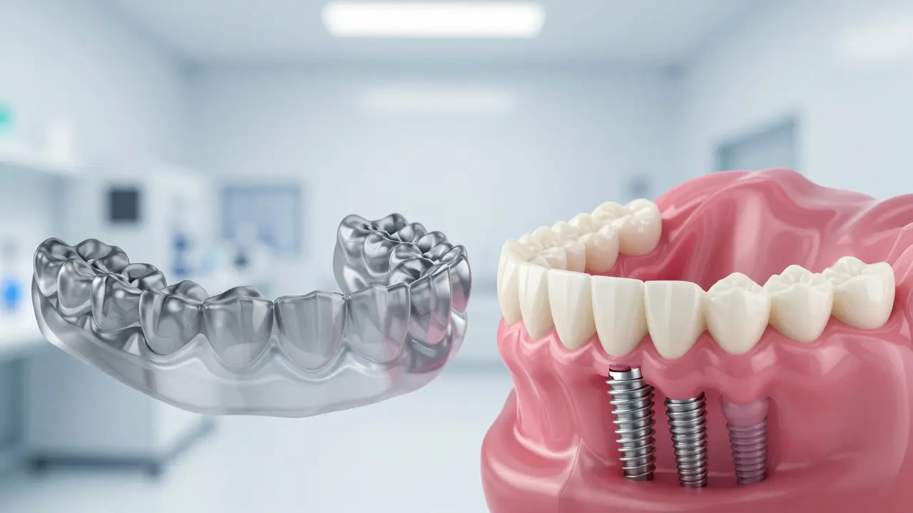 Porovnání úbytku kosti u protéz a implantátů