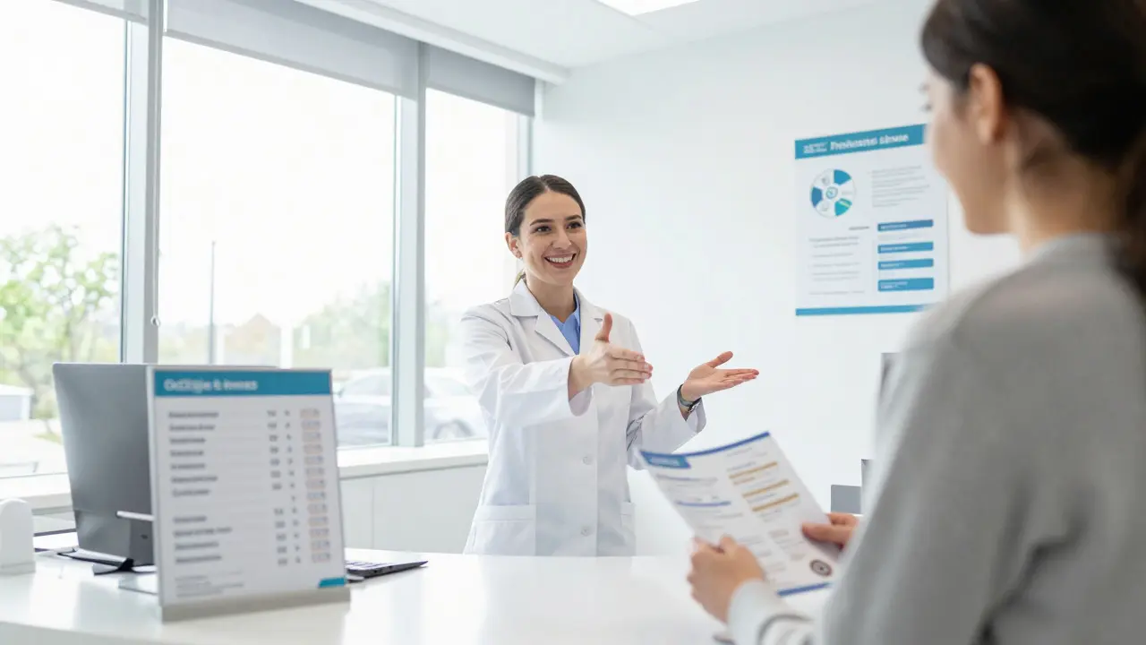 Moderní ordinace zubního lékaře s hygieničkou a pacientem