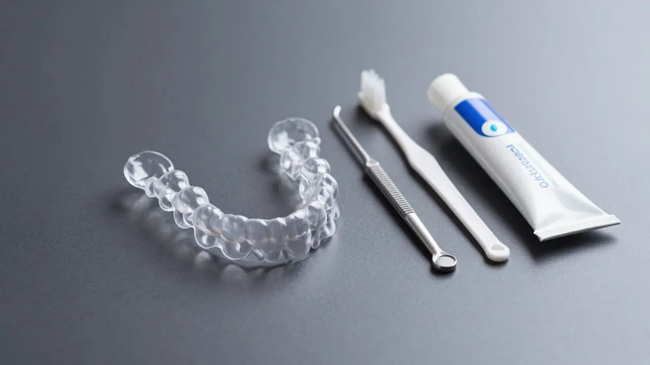 Transparentní korektory a hygienické pomůcky na tmavém podkladu